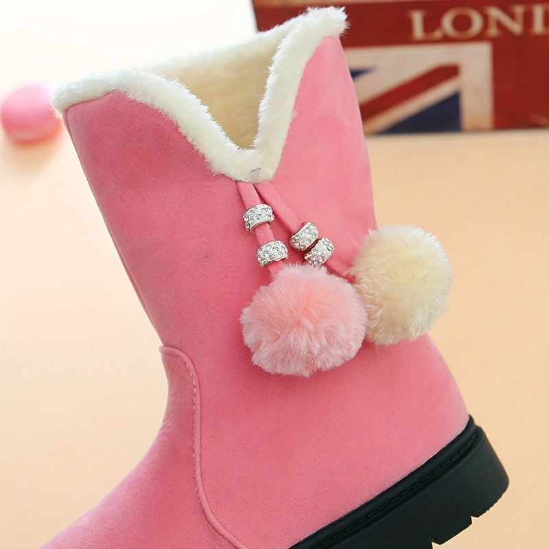 trendy cute plus fleece boots for girls kids comfortable non slip boots for indoor outdoor travel autumn and winter details 8