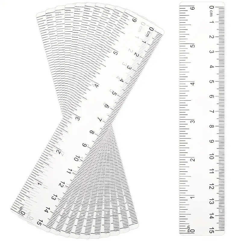 10pcs Rulers Bulk For Classroom Clear Ruler 6 Inch Ruler Clear Plastic  Ruler Flexible Rulers For Drawing Small Ruler Straight Rulers With Inches  And M