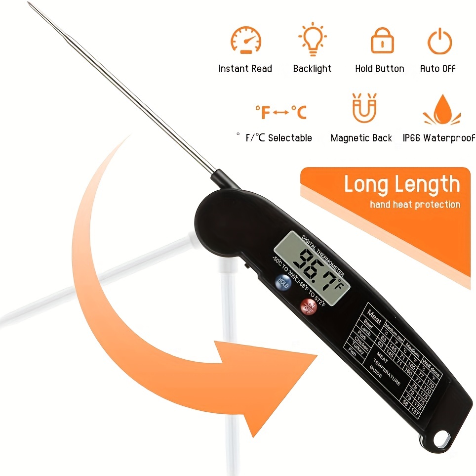 1pc Folding Style Rotisserie Thermometer With Wire External - Temu