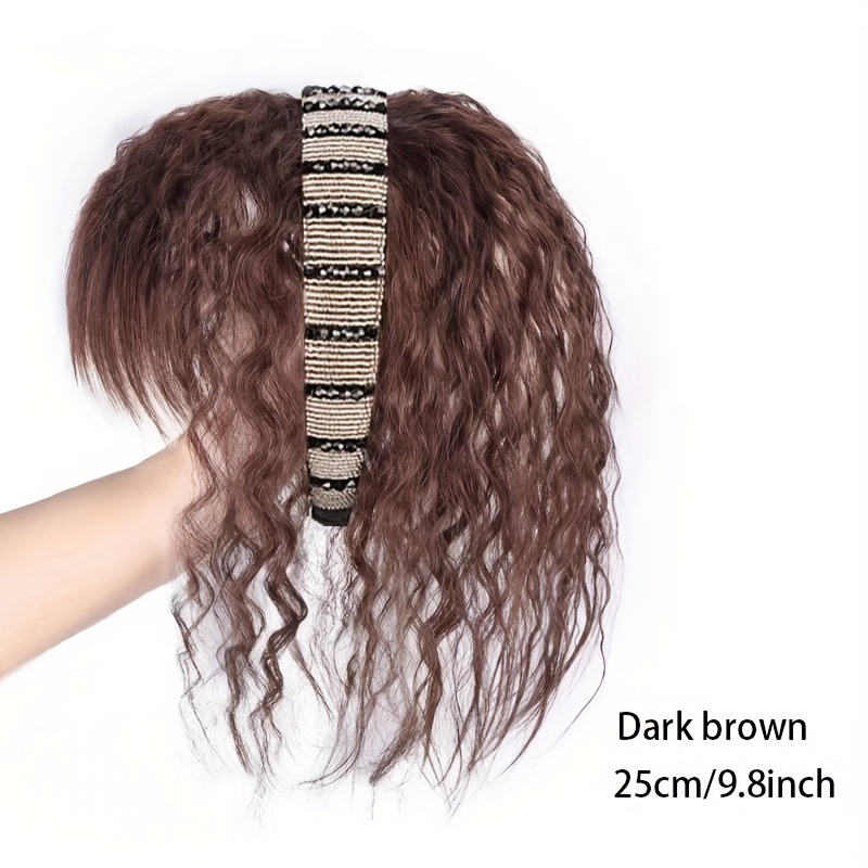 Real Human Hair Topper Bangs Rhinestones Hair Bands Hair Temu