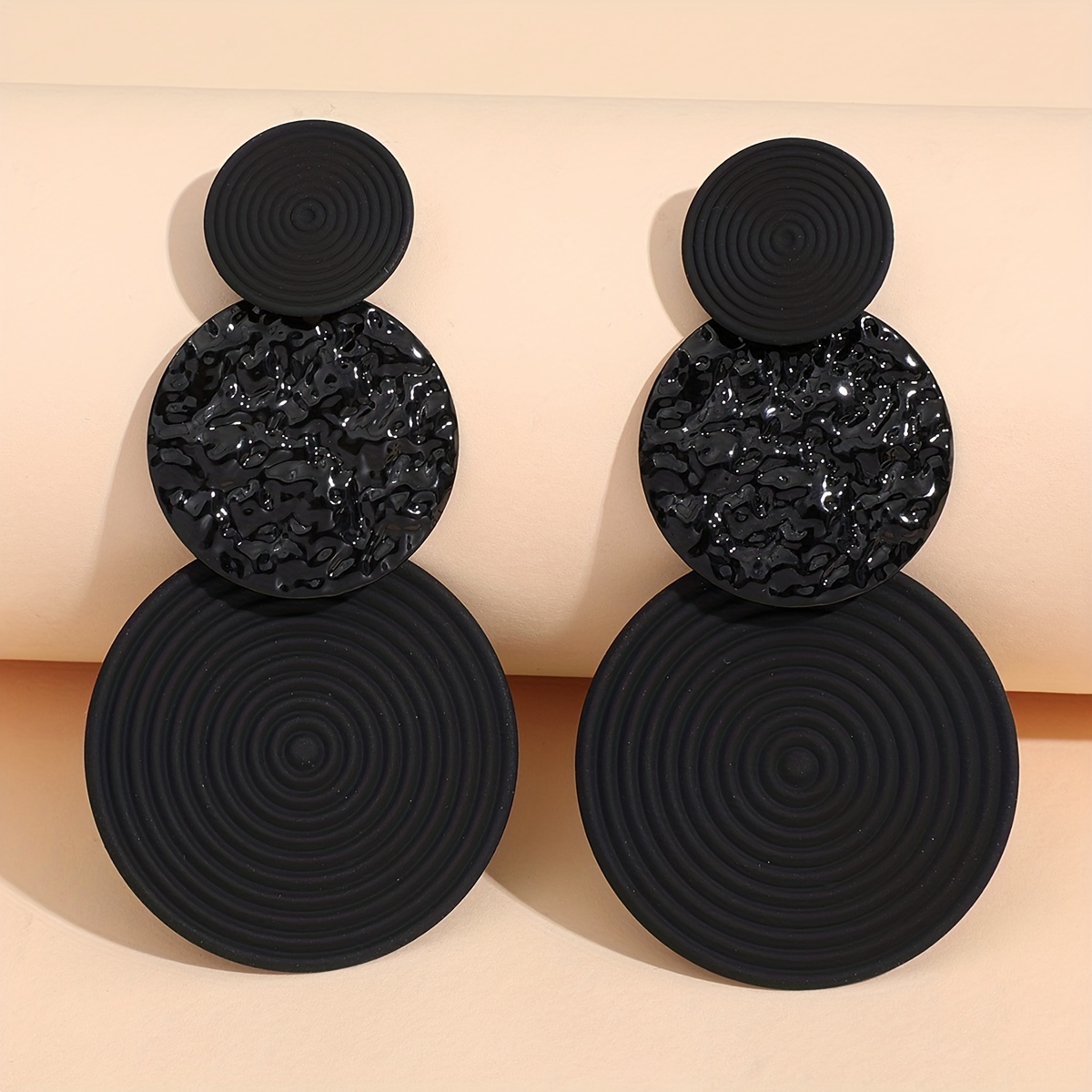 Geometric Round Dangle Earrings Unique Statement