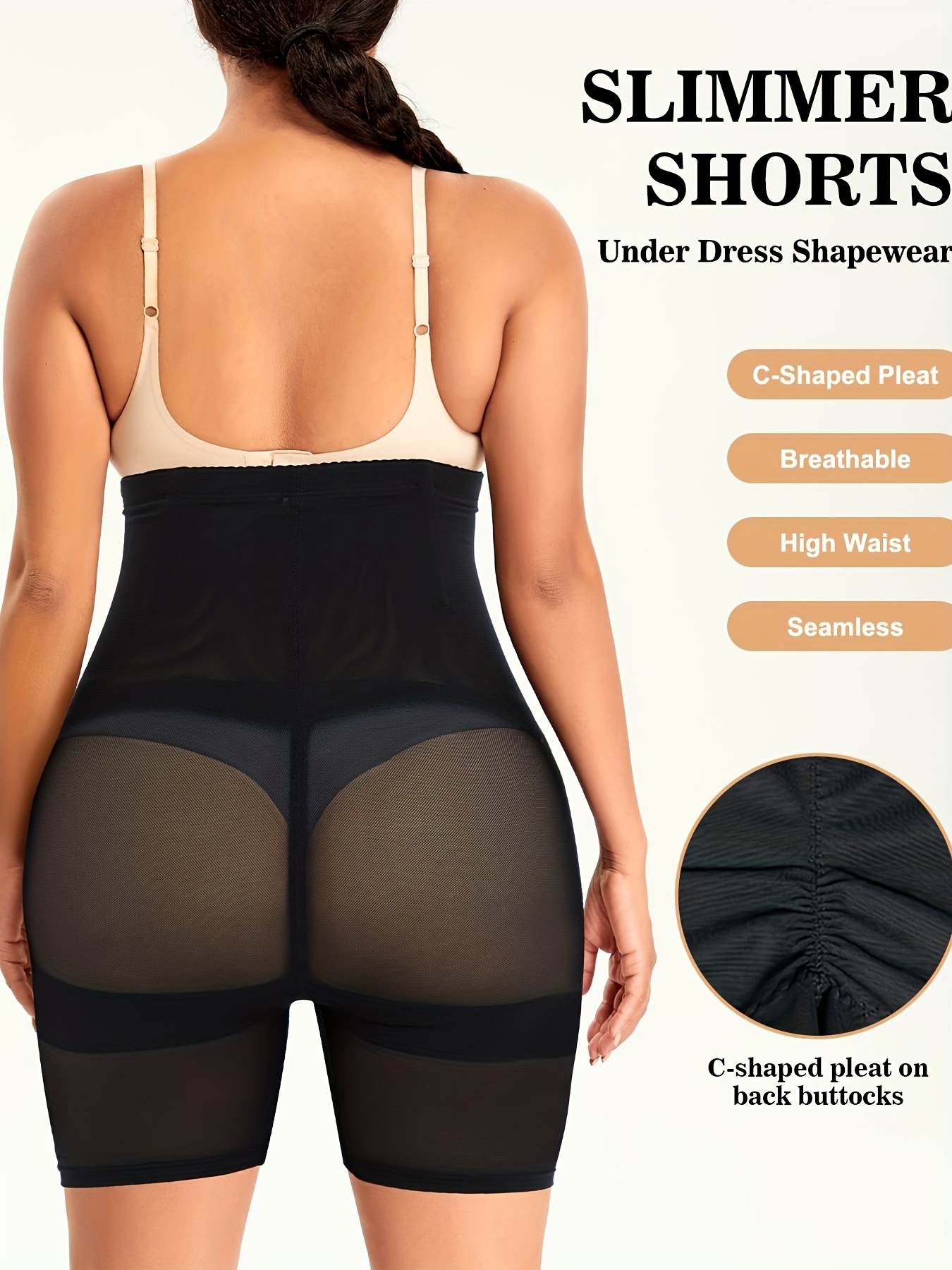 Lovskoo Plus Size Shapewear Shorts for Women Tummy Control Seamless Butt  Lifter Waist Trainer Stretch Workout Running Shorts Stomach Body Shaper  Thigh