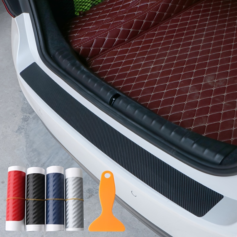 Moioee Car Rear Bumper Protector Guard, Carbon Fiber Anti-Scratch Trunk  Door Sill Protection Strip, Self-Adhesive Vehicle Rear Bumper Door Entry  Trim