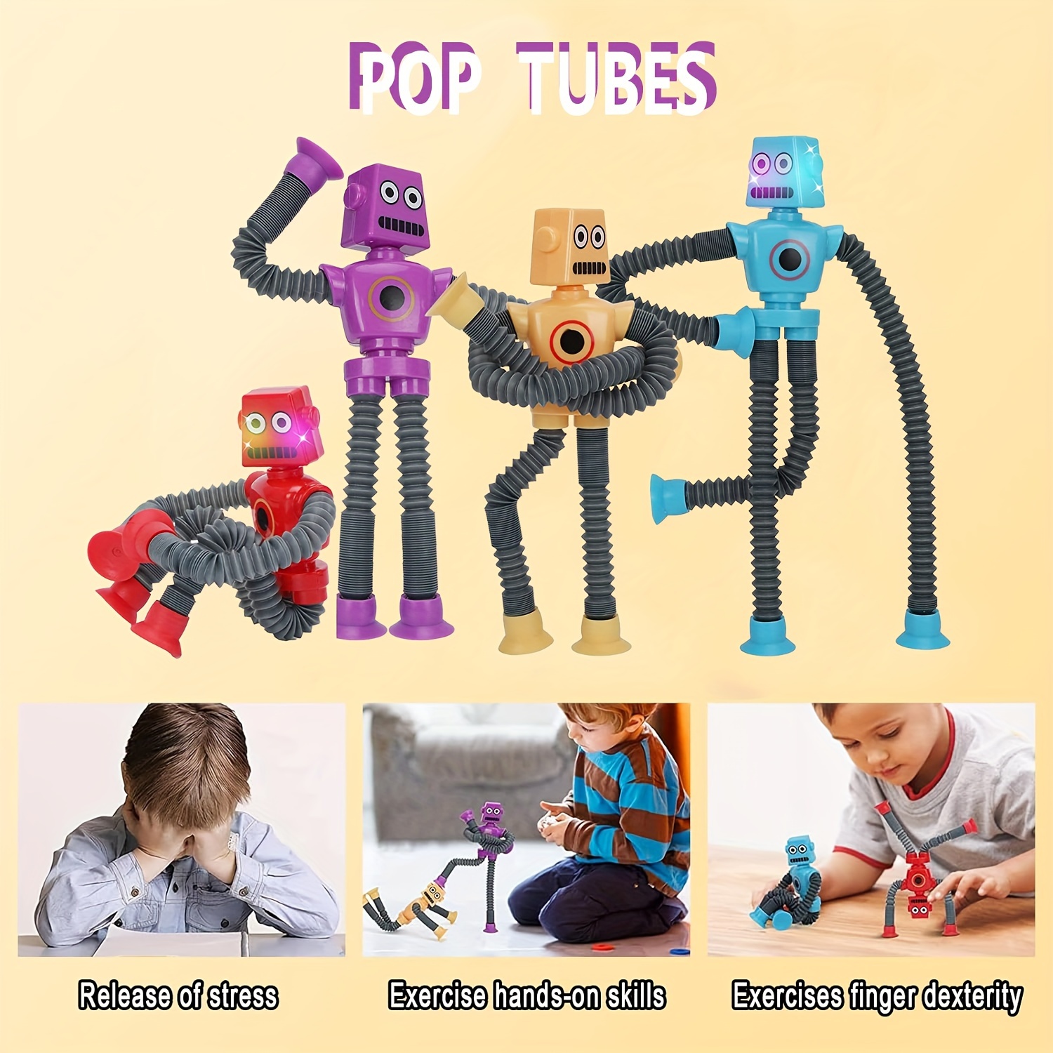 Gretex - Juguete telescópico con ventosa – tubos de pop, 5 juguetes  sensoriales para niños pequeños, juguetes sensoriales que cambian de forma,  juguetes sensoriales para niños de 3, 4, 5, 6, 7, 8, 9 años :  : Juguetes y Juegos