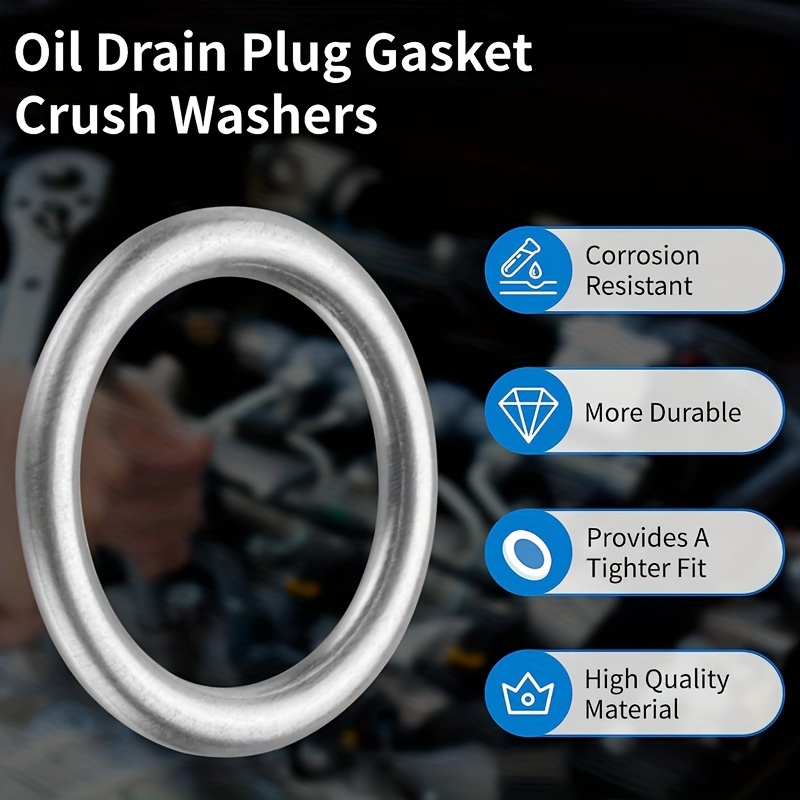 Automotive Metric Oil Drain Plug Gasket Crush Washer Set 17 - Temu