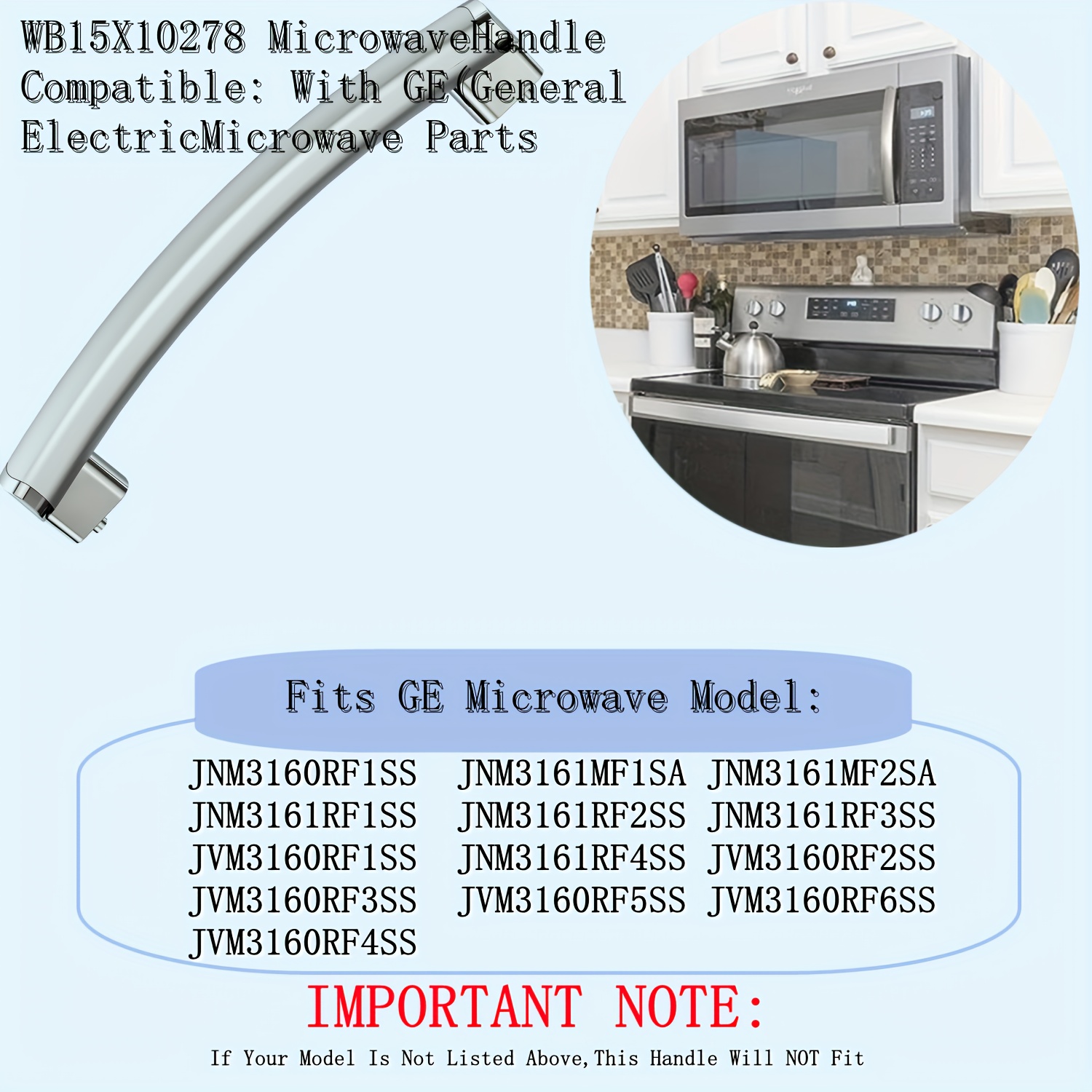 Upgraded Wb15x10278 Microwave Door Handle Compatible With Ge Microwave Door  Handle Replacement Parts Ap5790517, Ps8754175, Jnm3161mf1sa, Jvm3160rf1ss,  Jnm3160rf1ss Door Handle - Temu
