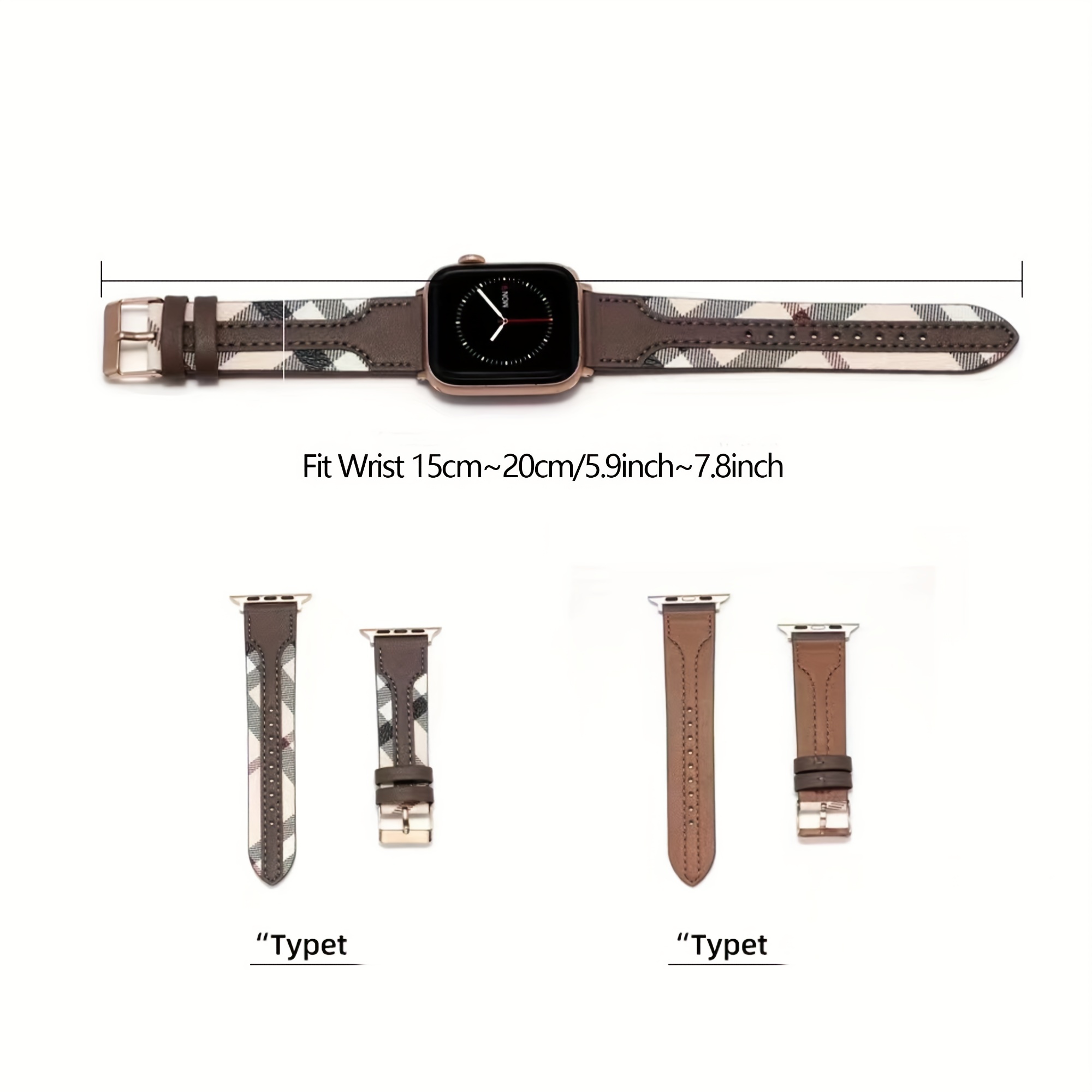 Louis Vuitton Apple Watch Band Straps Compatible iWatch 6 5 4 3 2 1 38mm  40mm 41mm 42mm 44mm 45mm Replacement Band - Black - Louis Vuitton Case