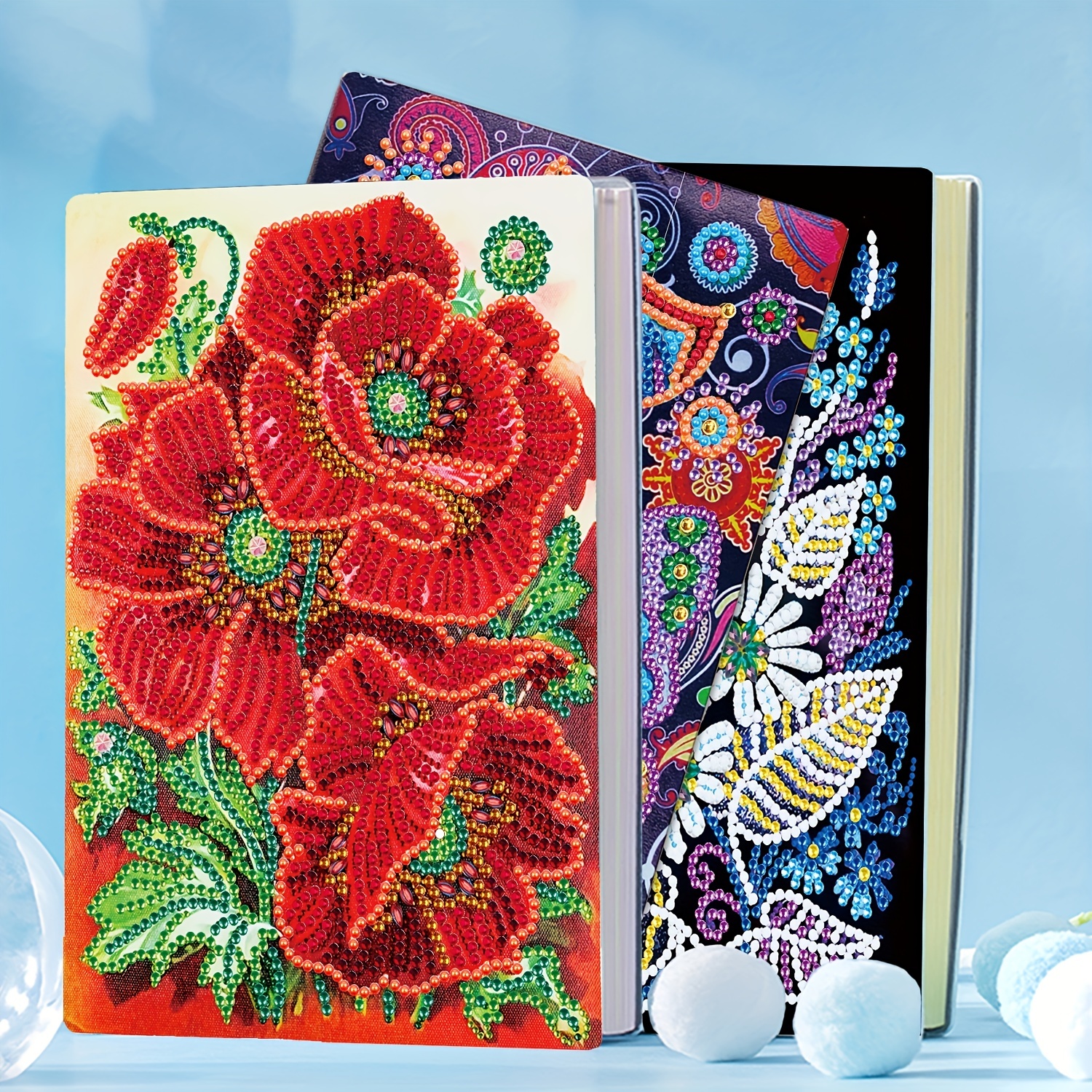 5D Diamond Painting Notebook Kits Mandala Flower Cover Leather DIY Special  Shaped Journal Sketchbook Cross Stitch Diamond Art Hardcover Dairy Book