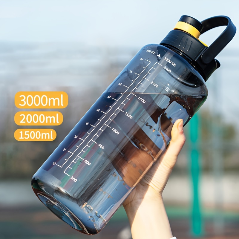 

1pc, Large Motivational Water Bottle, 1.5l/2l/3l Plastic Water Bottles, Sports Water Cups, Portable Drinking Cups, Summer Drinkware, For Outdoor Camping, Hiking, Fitness, Birthday Gifts