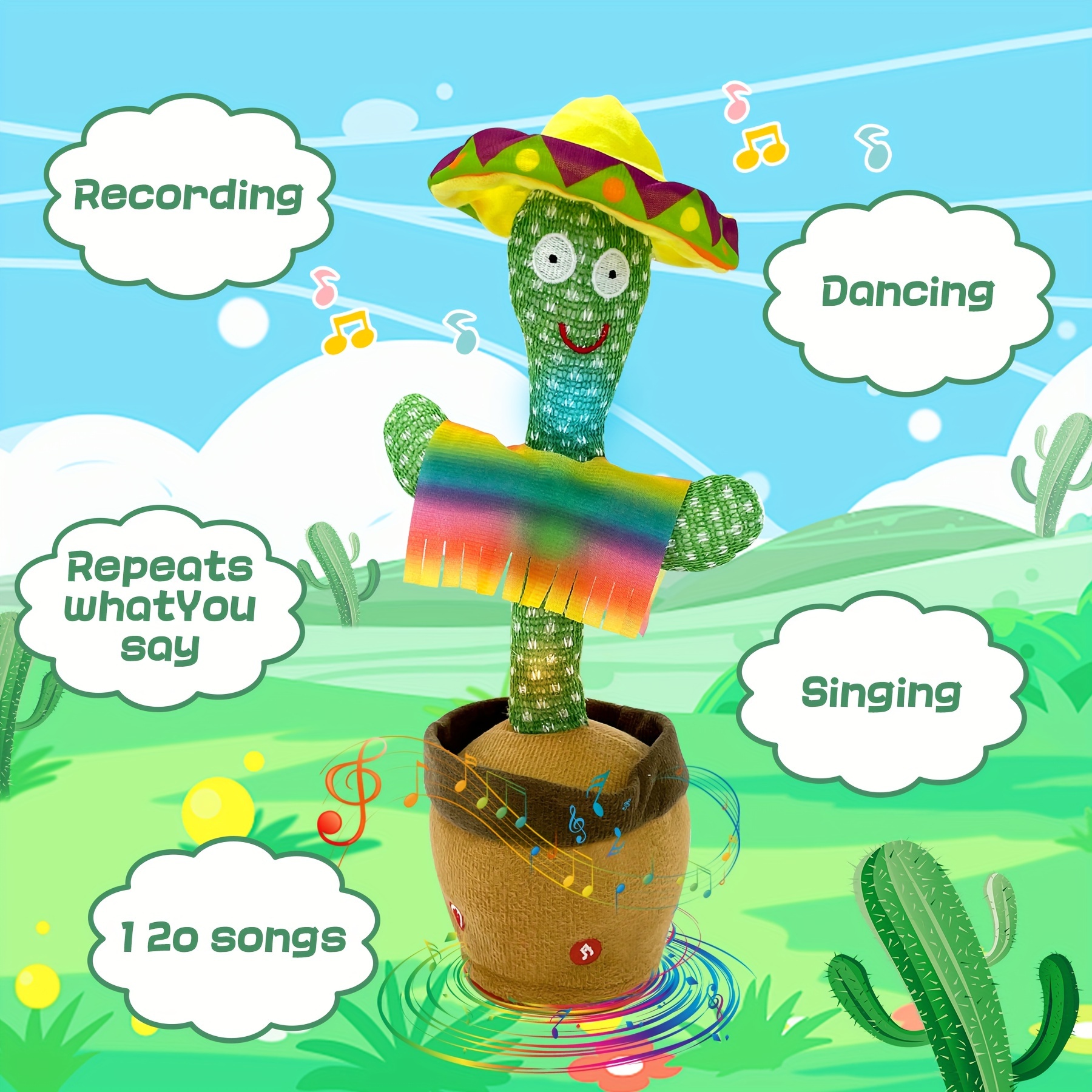 Cactus dansant, parlant jouet de cactus, ensoleillé Le cactus