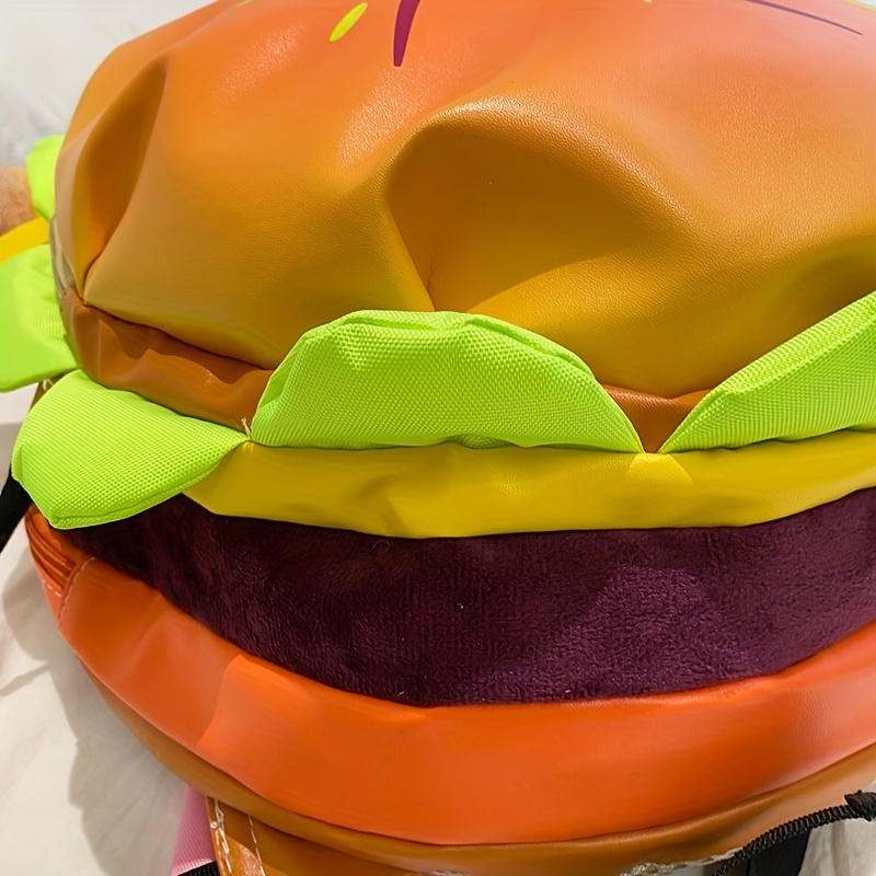 cheese hamburger backpack cute cartoon design school bag kawaii funny bag for student details 6