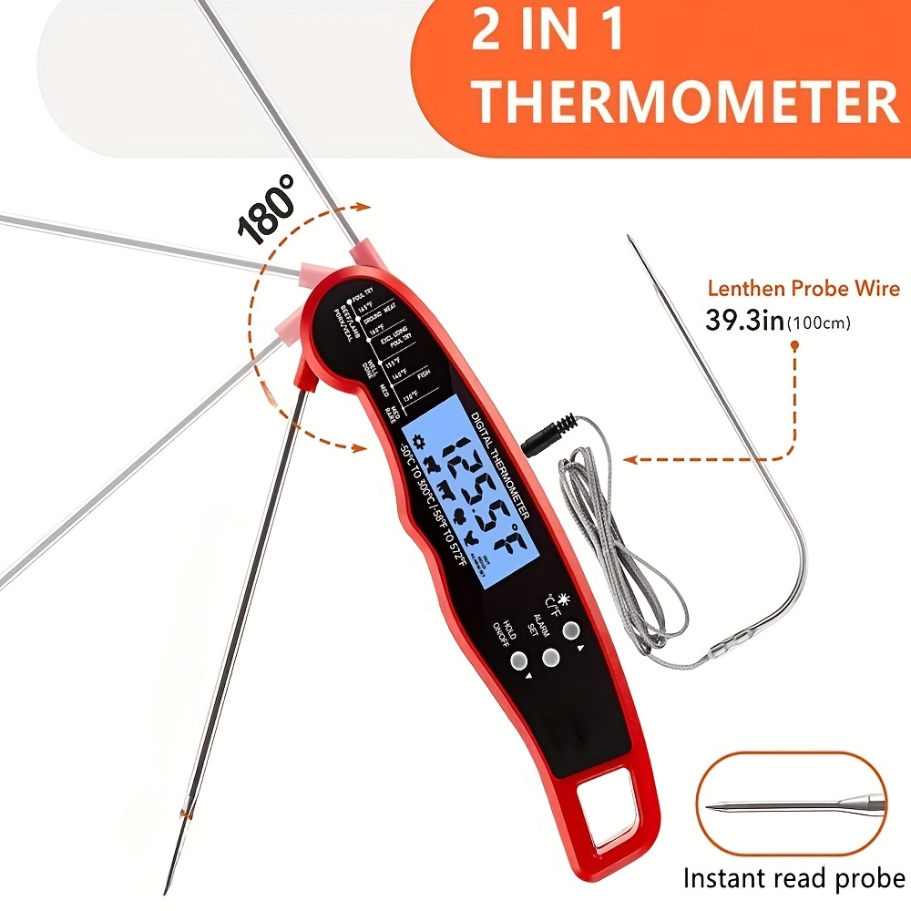 Digital Meat Thermometer With Probe Waterproof Kitchen Instant Read Food  Thermometer For Cooking Baking Liquids Candy Grilling Bbq Air Fryer -  Industrial & Commercial - Temu