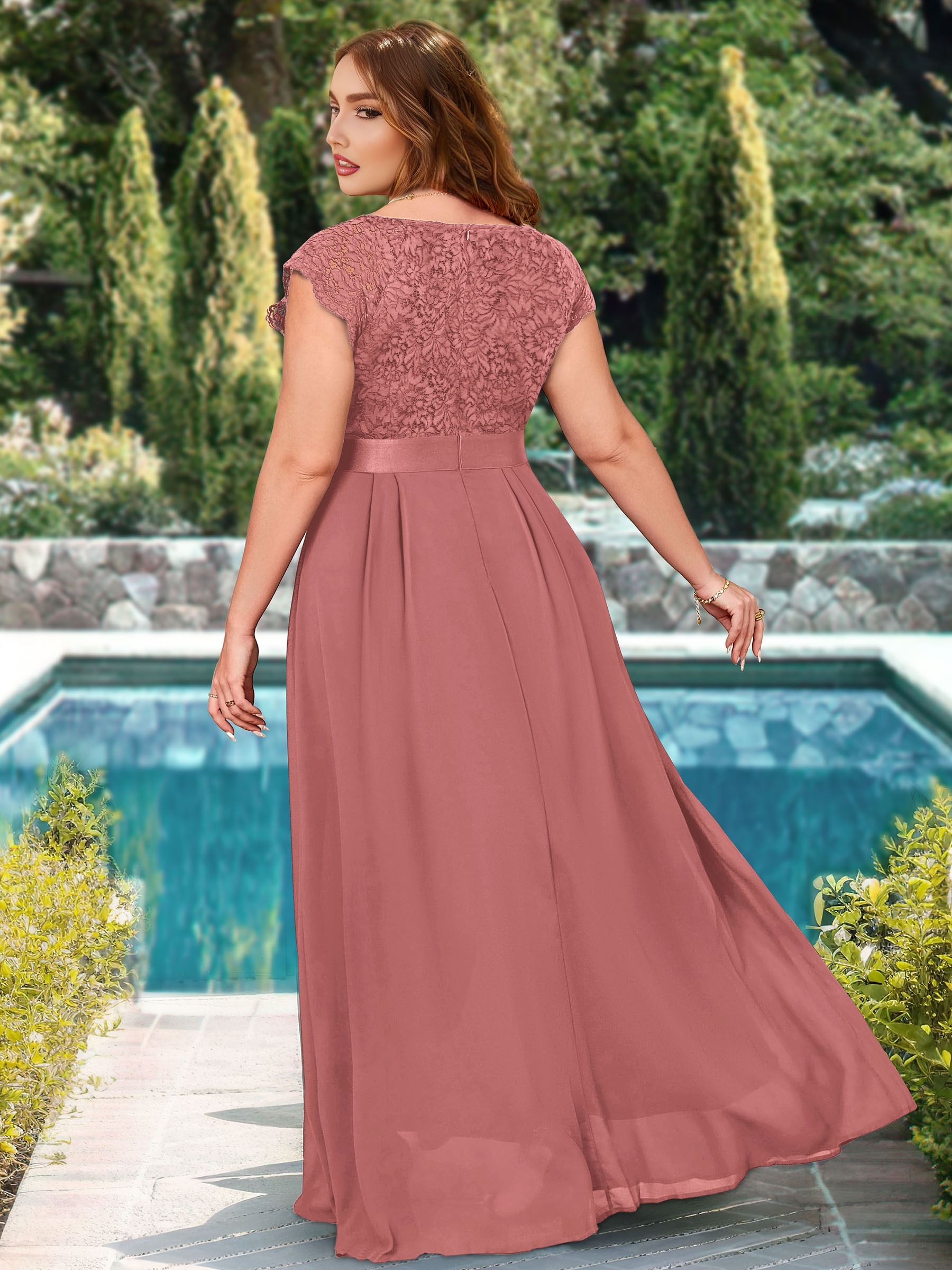 Buy Quealent Women's Elegant Print O-Neck Mini Party Dress Plus Size Online  at desertcartMaldives