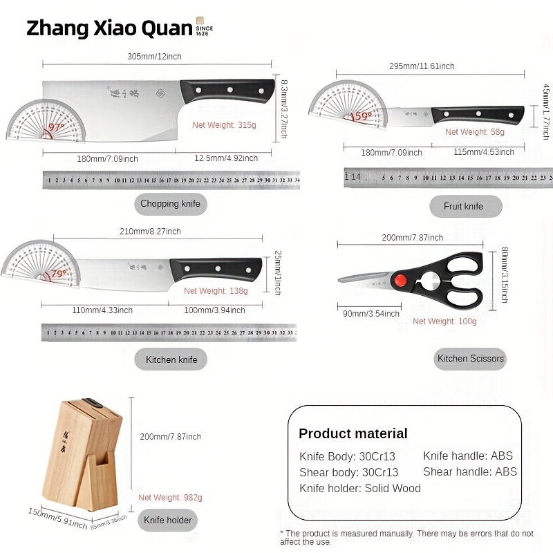 Black Knife Block Set, ZHANG XIAO QUAN Stainless Steel Cutting