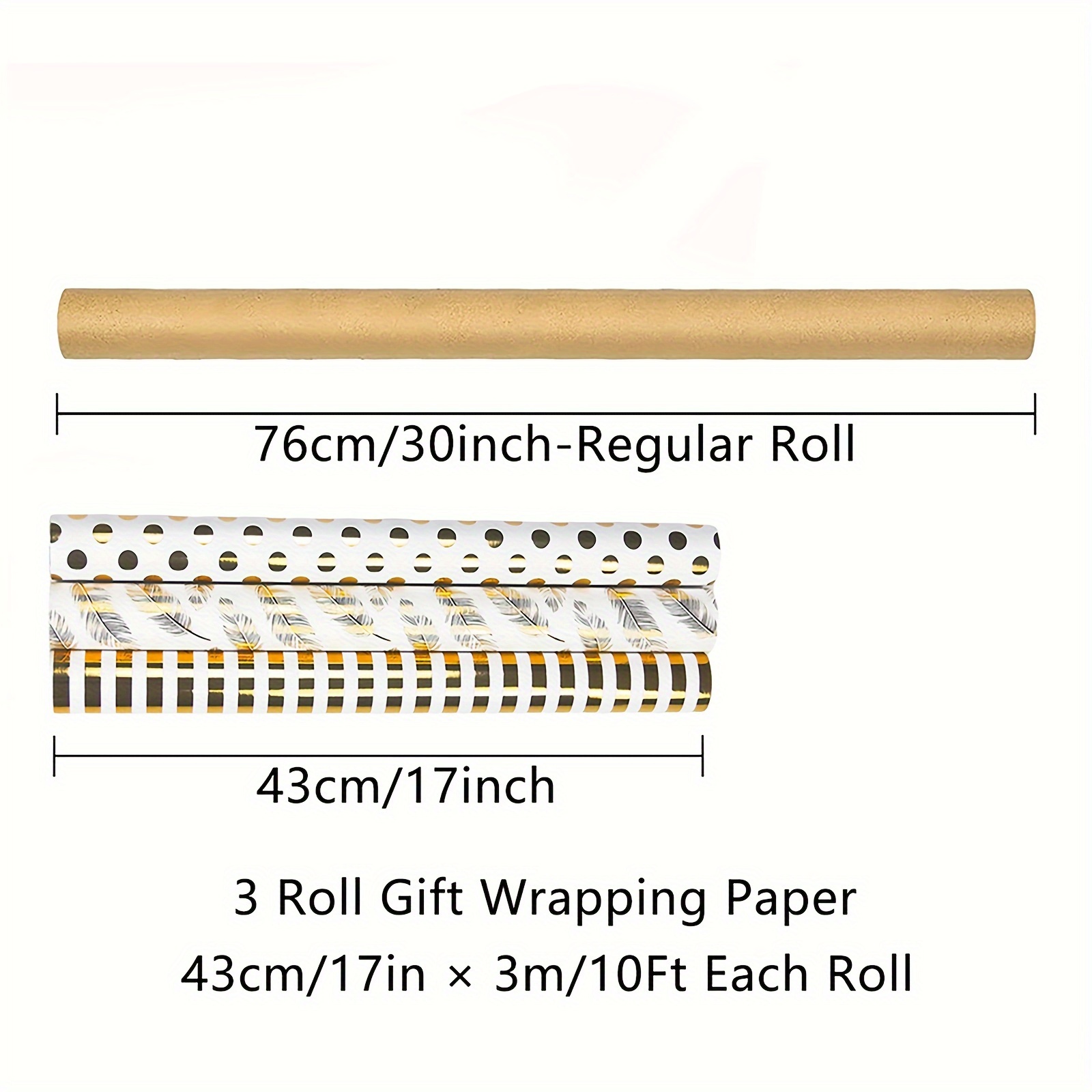 3 Rolls, Wrapping Paper Rolls, Gift Wrapping Paper Mini Rolls 17