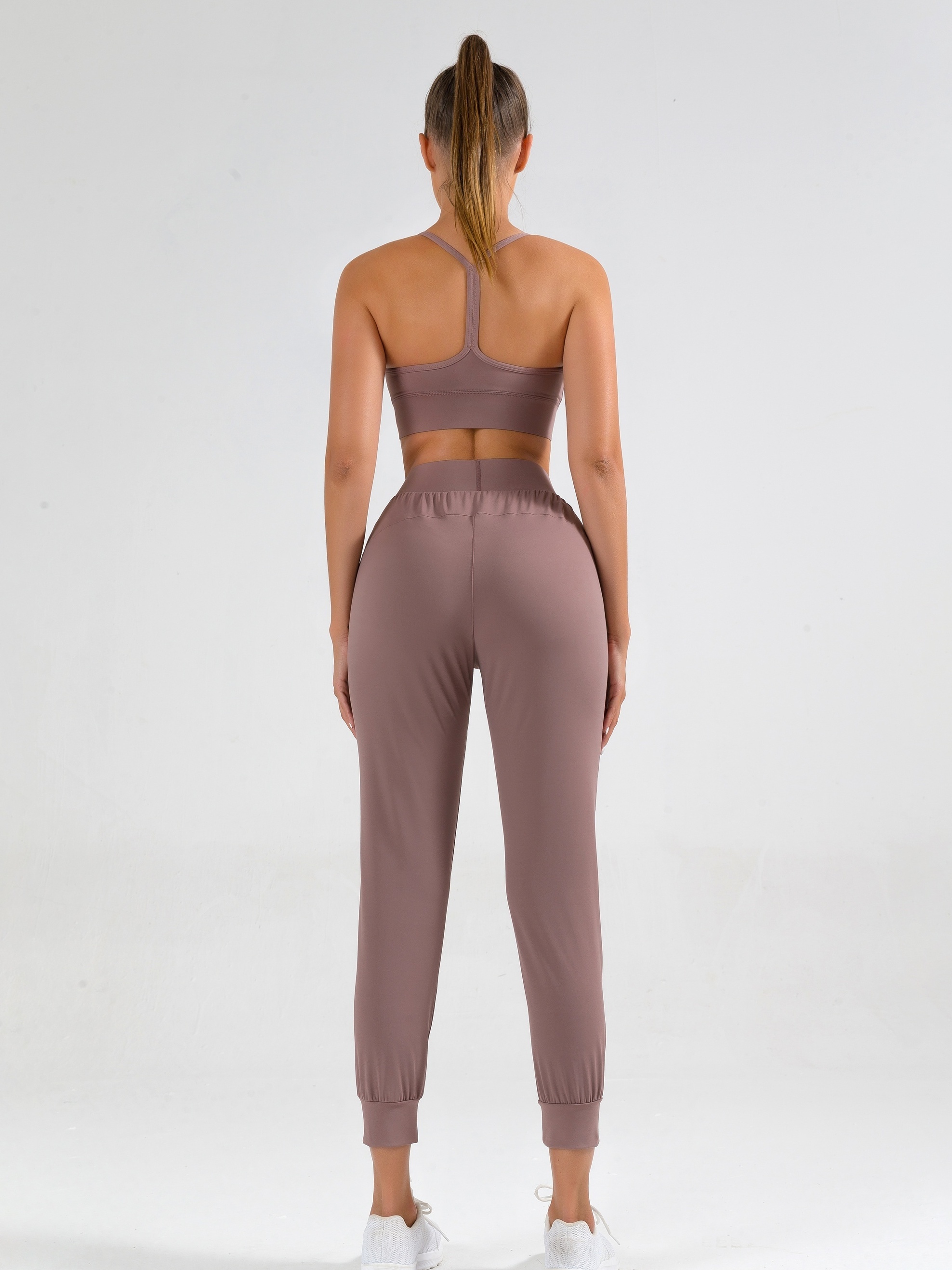 Pantalones de yoga para mujer, cintura alta, casuales, holgados, cómodos,  largos, color sólido, suaves, cómodos, con bolsillos