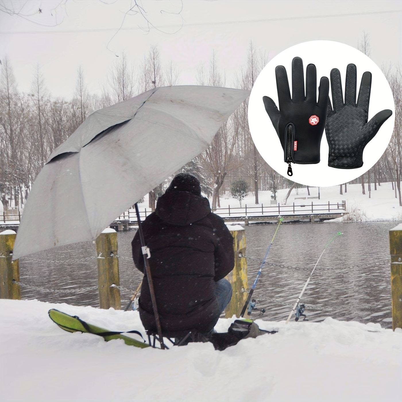 Winter Warm Fishing Gloves Windproof Waterproof Touch Screen