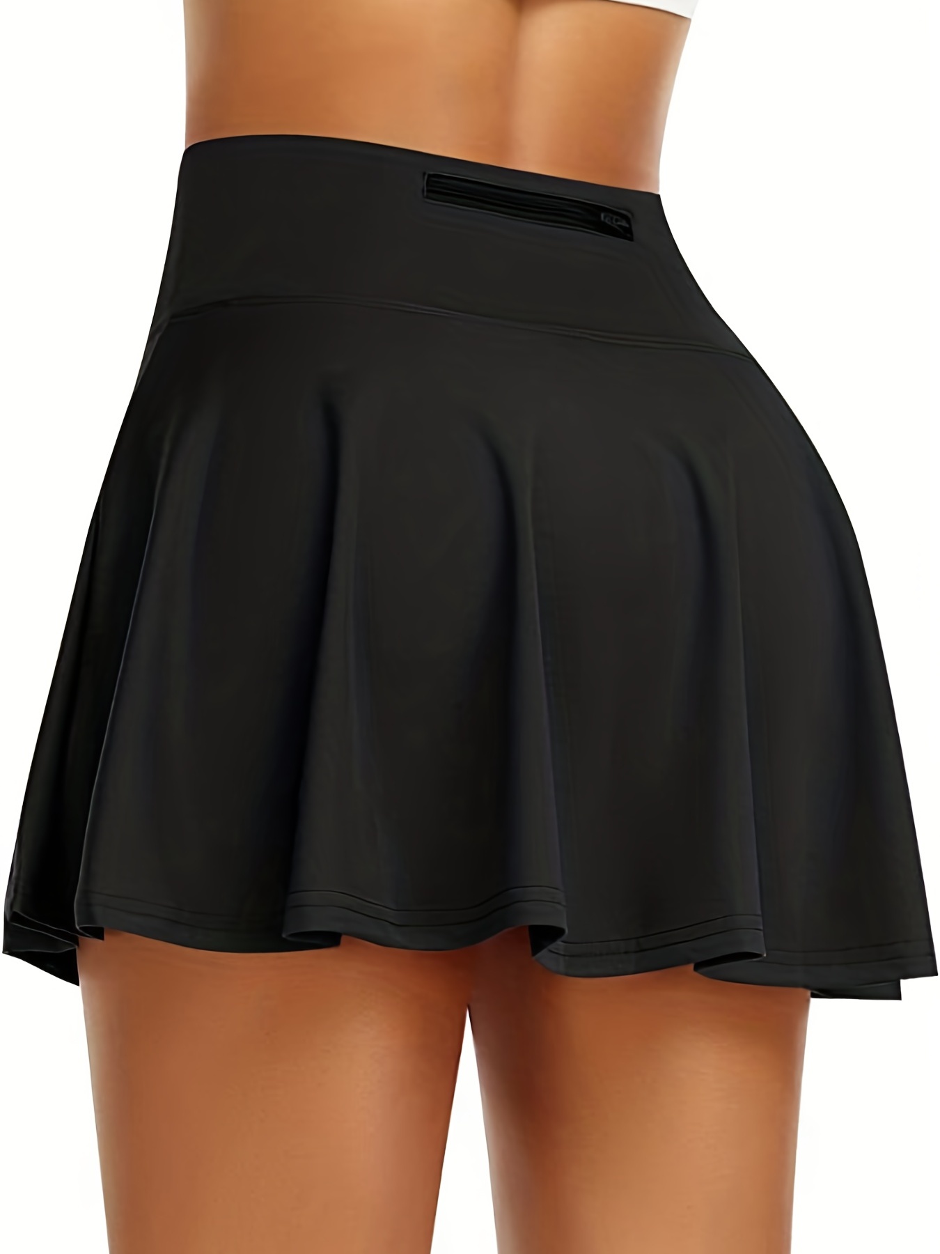 Solid Tennis Stretchy Short Skirt Sporty High Waist Pleated - Temu