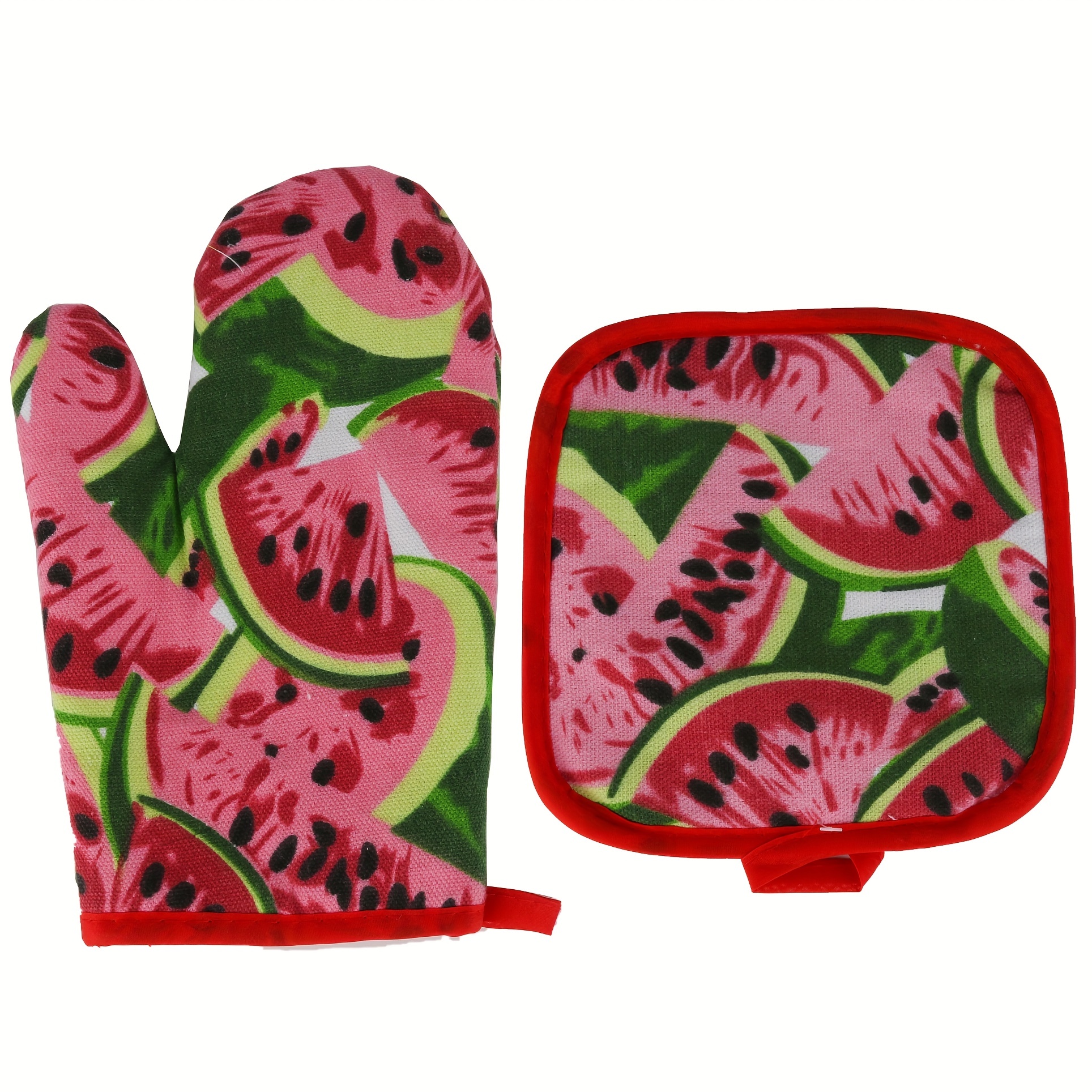 Cute Summer Strawberries Oven Mitts Pot Holders Sets 2pcs Kitchen