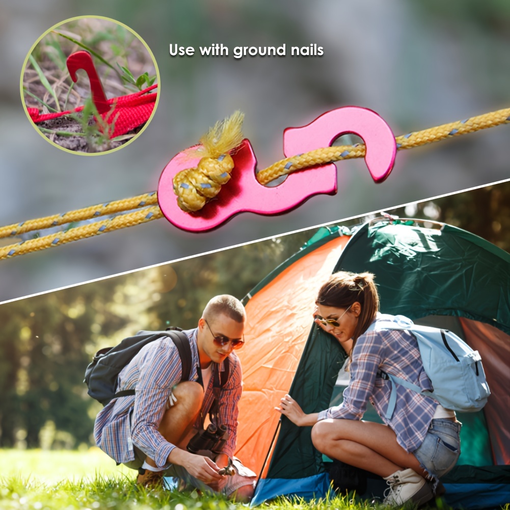 Camping Rope, Tent Guy Ropes with Adjustable Pulley, Portable Camping Rope  with Hook, Utility Rope Tent Rope Cord Reflective, Sturdy Reflective  Camping Rope, Reflective Utility Rope for Tent Camping : :  Sports