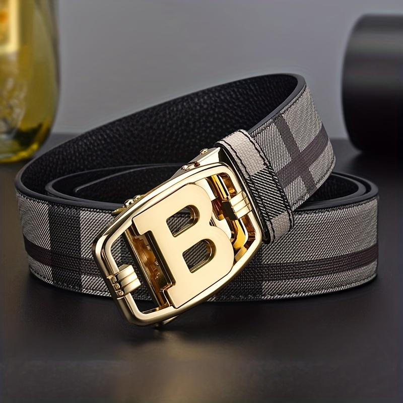 Burberry B-Buckle Leather Belt