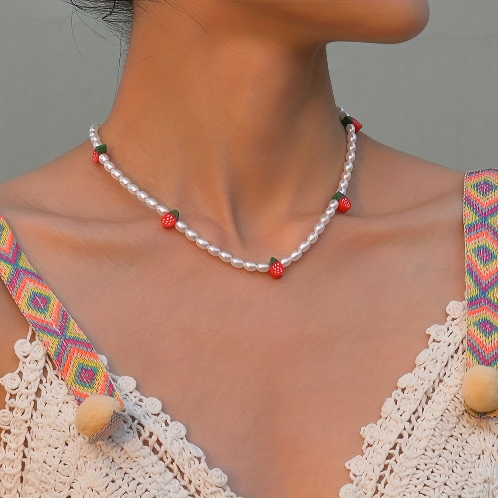 Red Blood Y2k Coquette Necklace Pearls Beaded Necklace Choker Beautiful  Glass Beaded Necklace Aesthetic Jewelry - Necklace - AliExpress