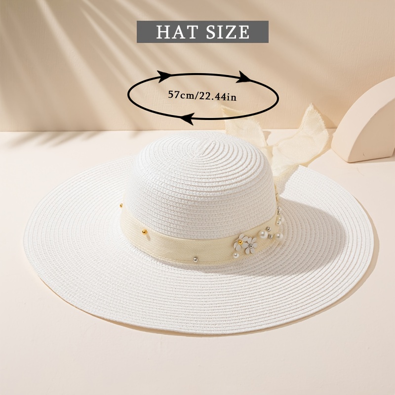 Wide Brim Straw Hat Sunshade Chain Decoration Gift For Her