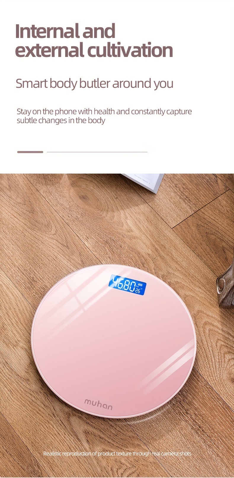 Digital Bathroom Scale With Temperature, Highly Accurate Body Weight Scale  With Lighted Lcd Display, Round Corner Design, - Temu