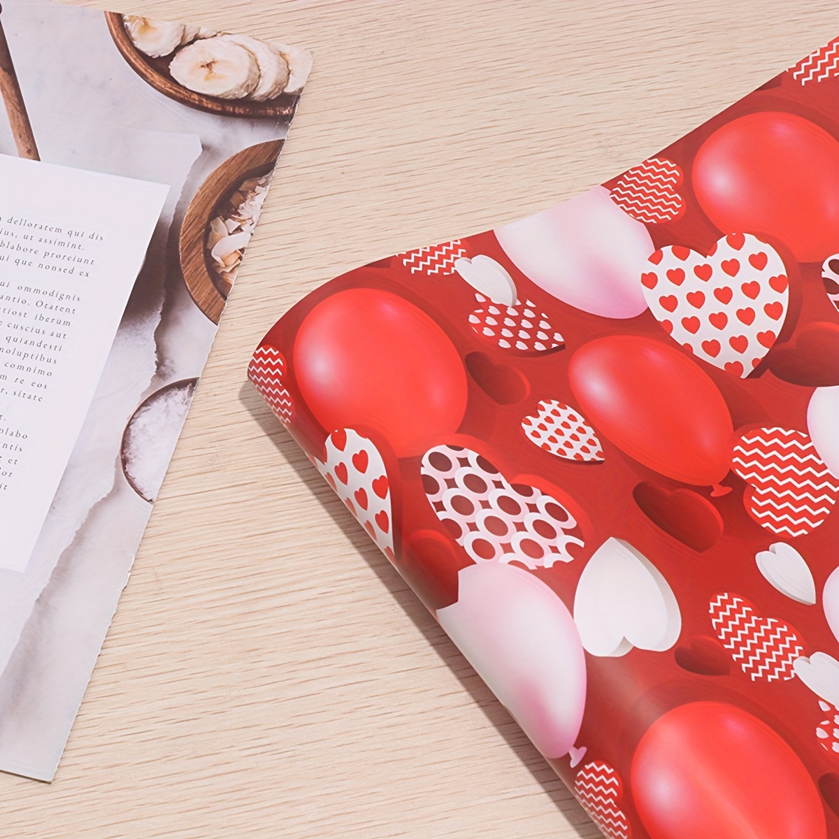 Thickened Christmas Wrapping Paper Red Love Heart - Temu