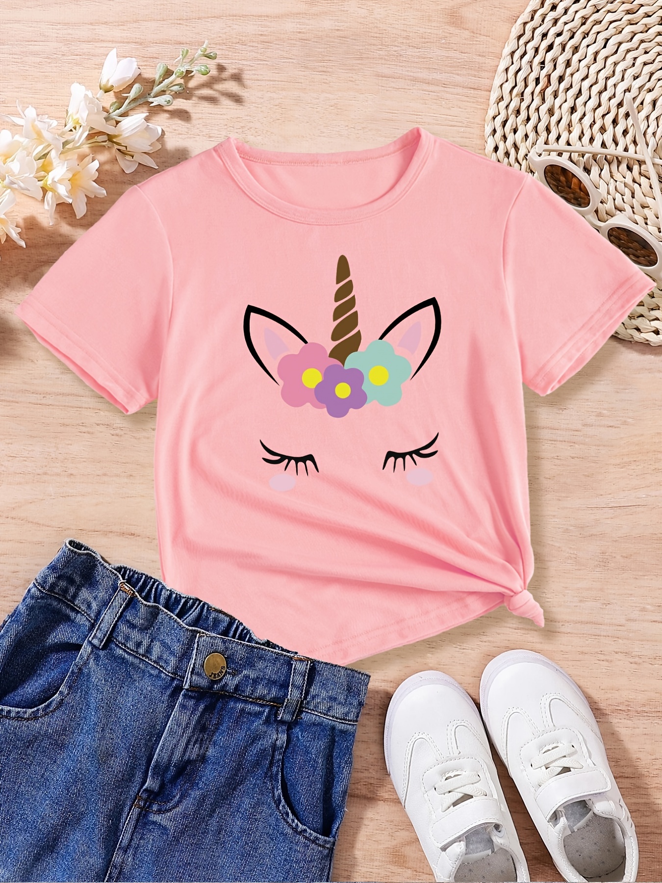 Toddler Girls Flowers Butterfly Graphic T shirts Casual - Temu Canada