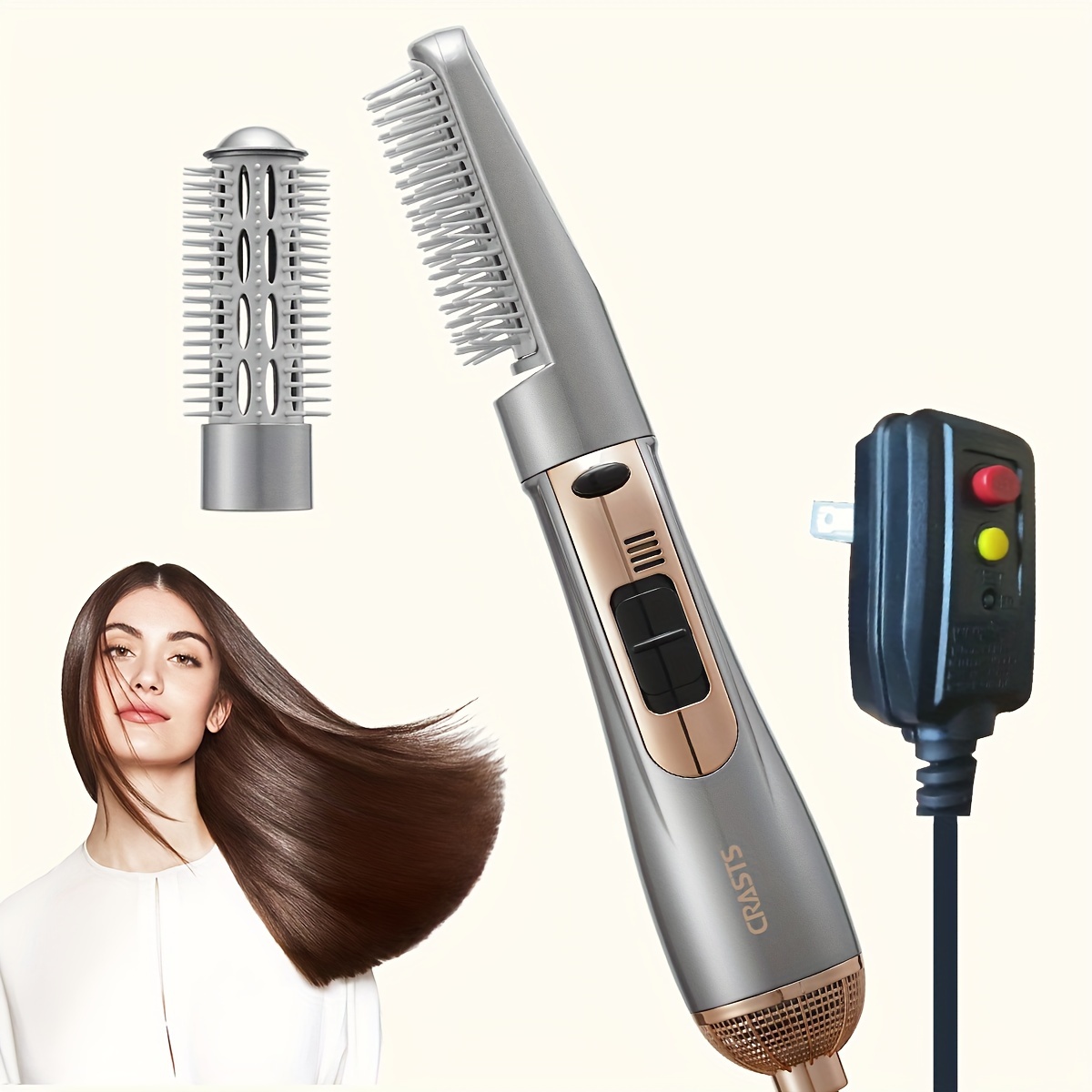 Cepillo secador de pelo, cepillo 5 en 1 con iones negativos, cepillo  desmontable e intercambiable para alisar, rizar, secar, peinar, peinar  masaje del