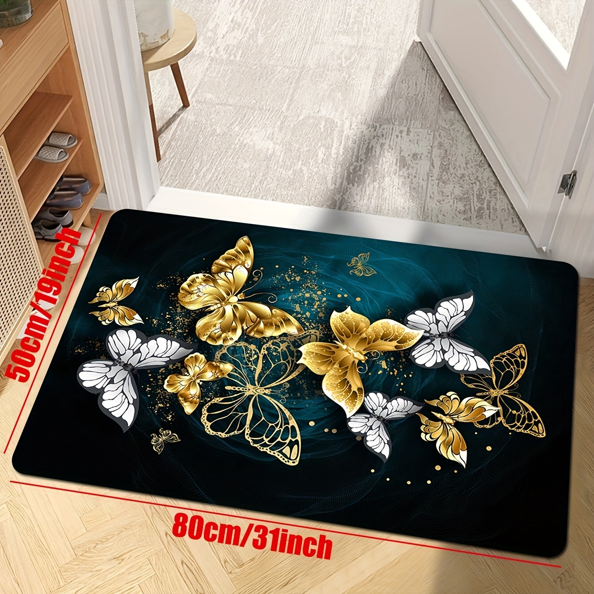 1 Alfombrilla De Entrada De Vórtice De Mariposa, Suelo Absorbente  Antideslizante Interior Acolchado, Decoración Del Hogar, Sala De Estar,  Dormitorio, Decoración Y Accesorios, Alta Calidad Y Asequible