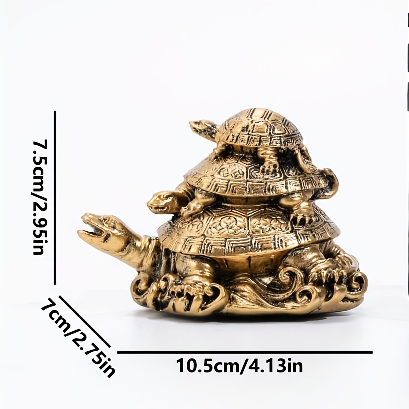 Chinese Feng Shui Turtle Figurines Miniature Brass Animal - Temu