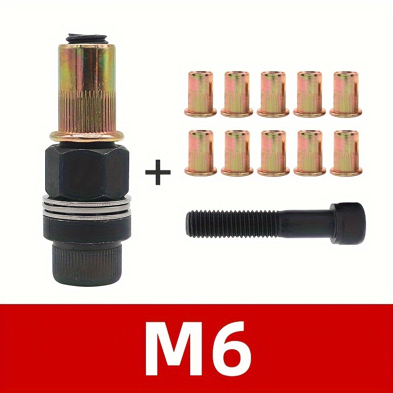 Rivet Nut Gun Drill Adaptor Tool M3 M4 M5 M6 M8 M10 Rivet Rivet Nut Pulling Nut Head Electric Hand Nut Threaded Rivet Gun Mounting License Plate
