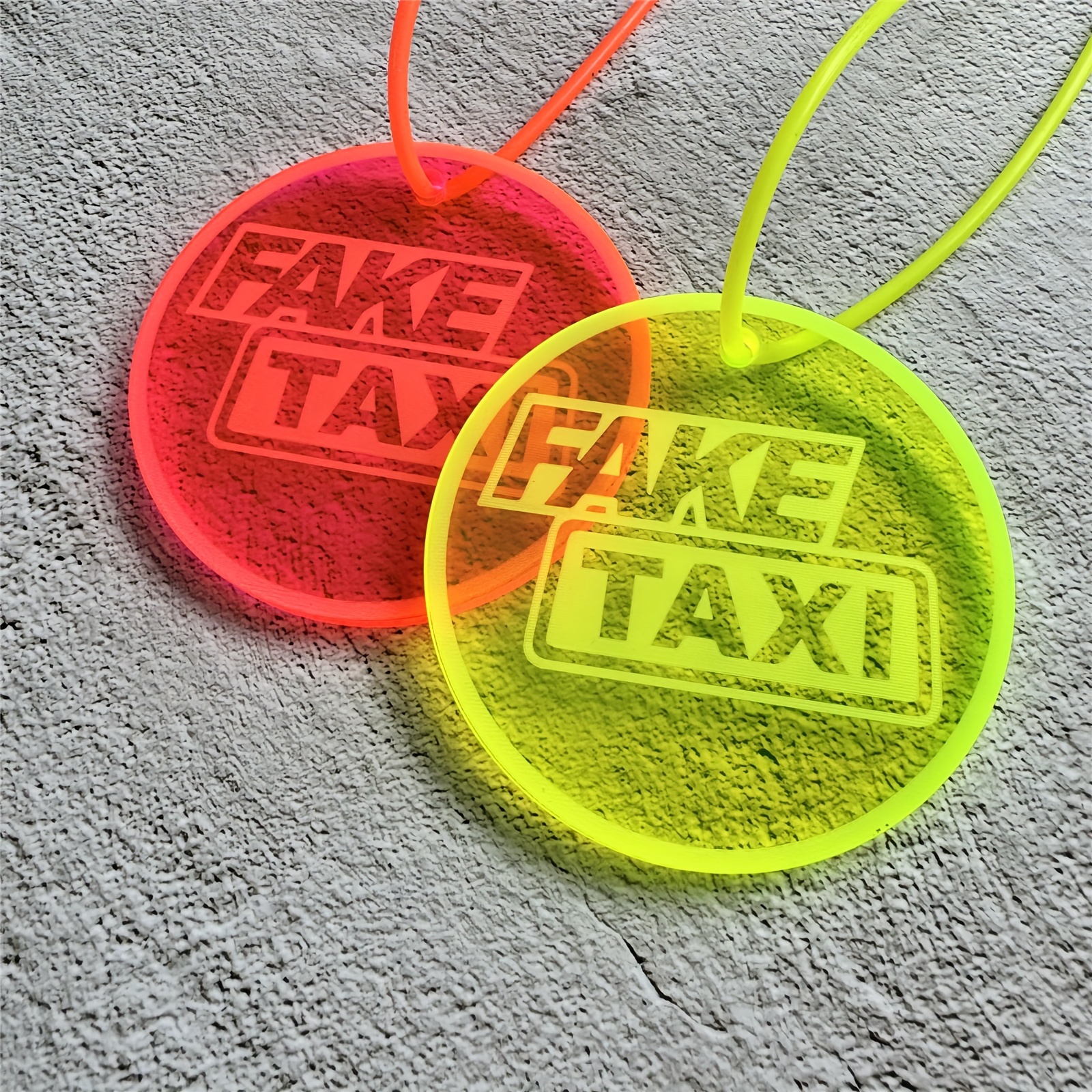 

Jdm Car Rearview Mirror Pendant Colored Acrylic Fake Taxi Interior Decoration Cool And Creative Car Pendant