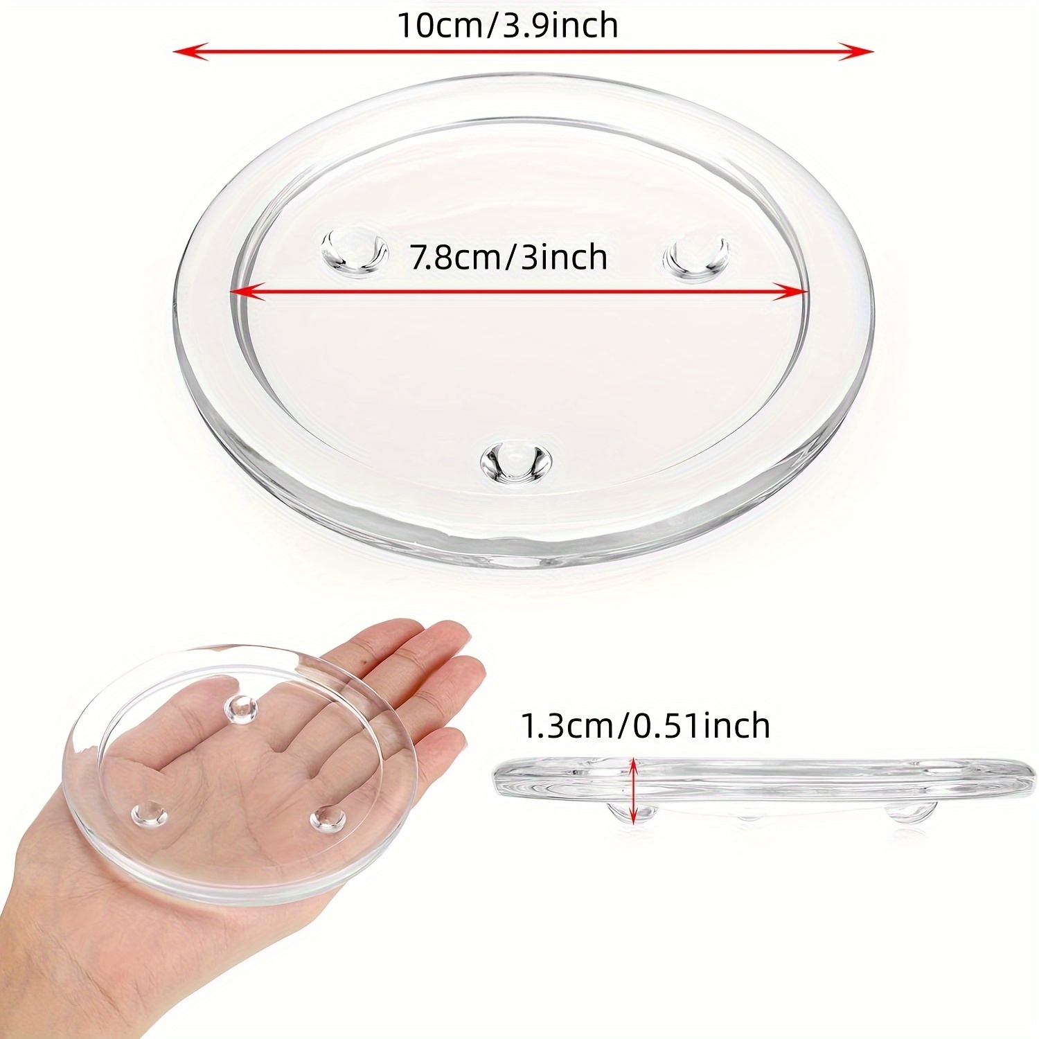 6pcs Transparent Glass Candle Dish Glass Candle Holder Glass