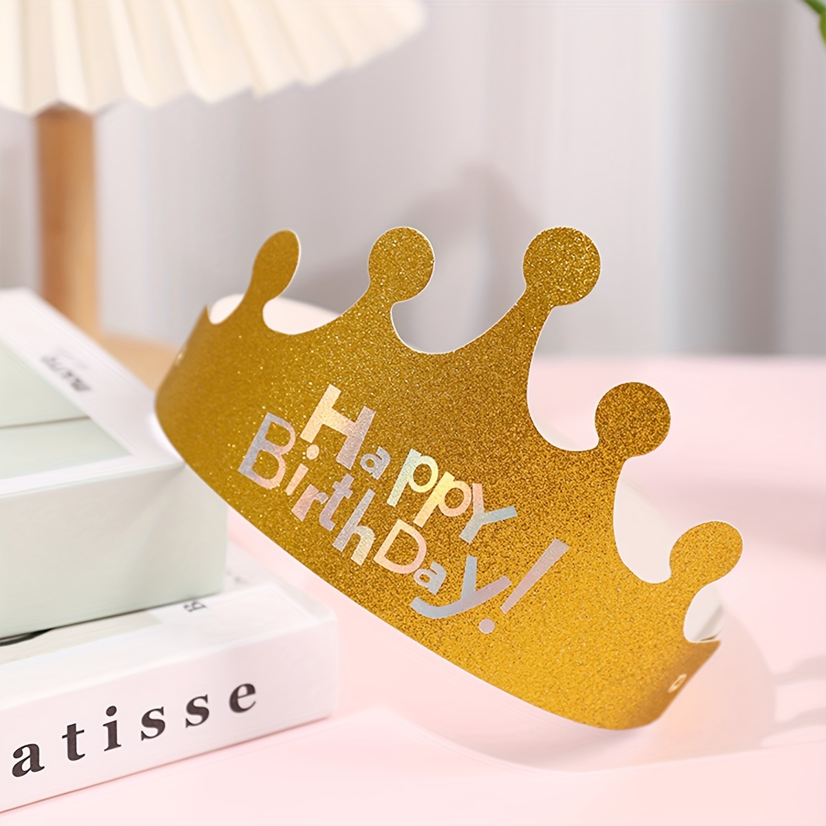 

Chapeau de Fête d'Anniversaire Pailleté - Pliable, Décoration de Gâteau en Jetable pour Célébrations Festives