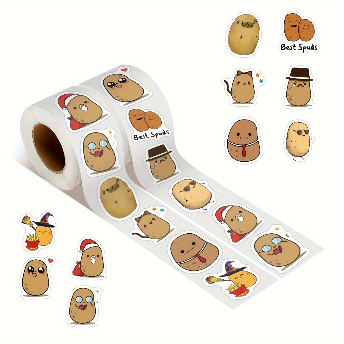 Cute Potato Stickers Roll Aesthetic Stickers Pack Cute - Temu