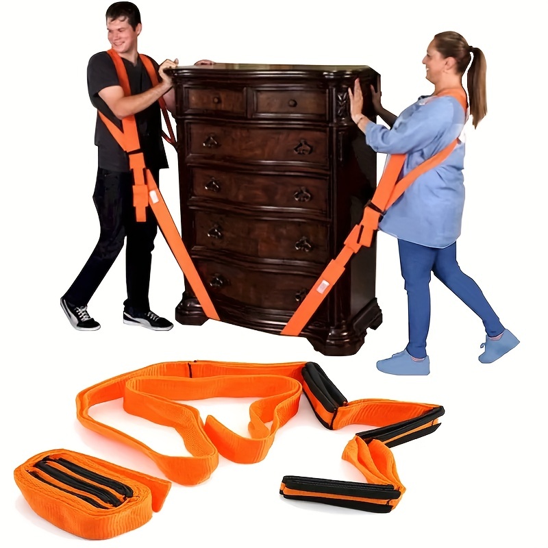 Sangles de levage et de déplacement pour 2 personnes, 2 pièces, pour  soulever, déplacer et transporter des meubles, Orange
