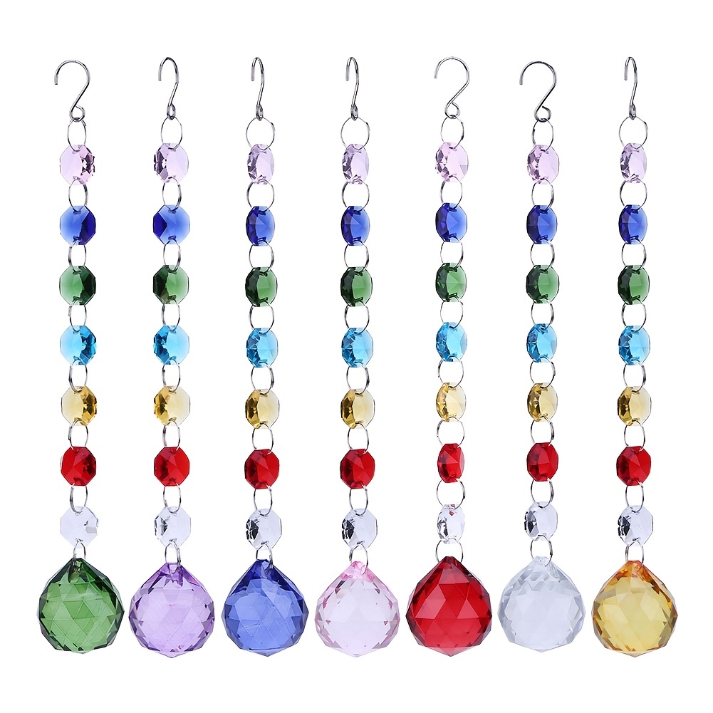 1pc Hanging Crystal Ball Rainbow Maker Prism Light Catcher Colorful Wind Chimes