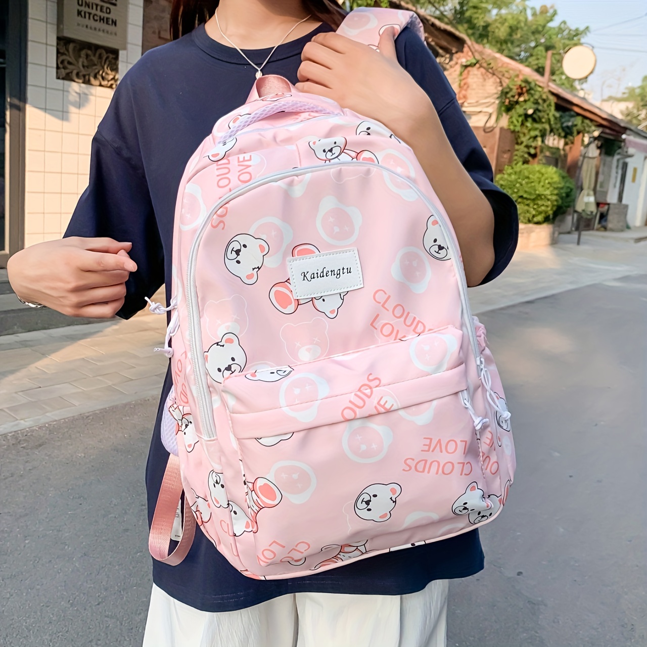 Cartoon Rainbow Print Backpack, Kawaii Cute Preppy College School Bookbag,  Casual Travel Daypack Knapsack For Students Girls - Temu