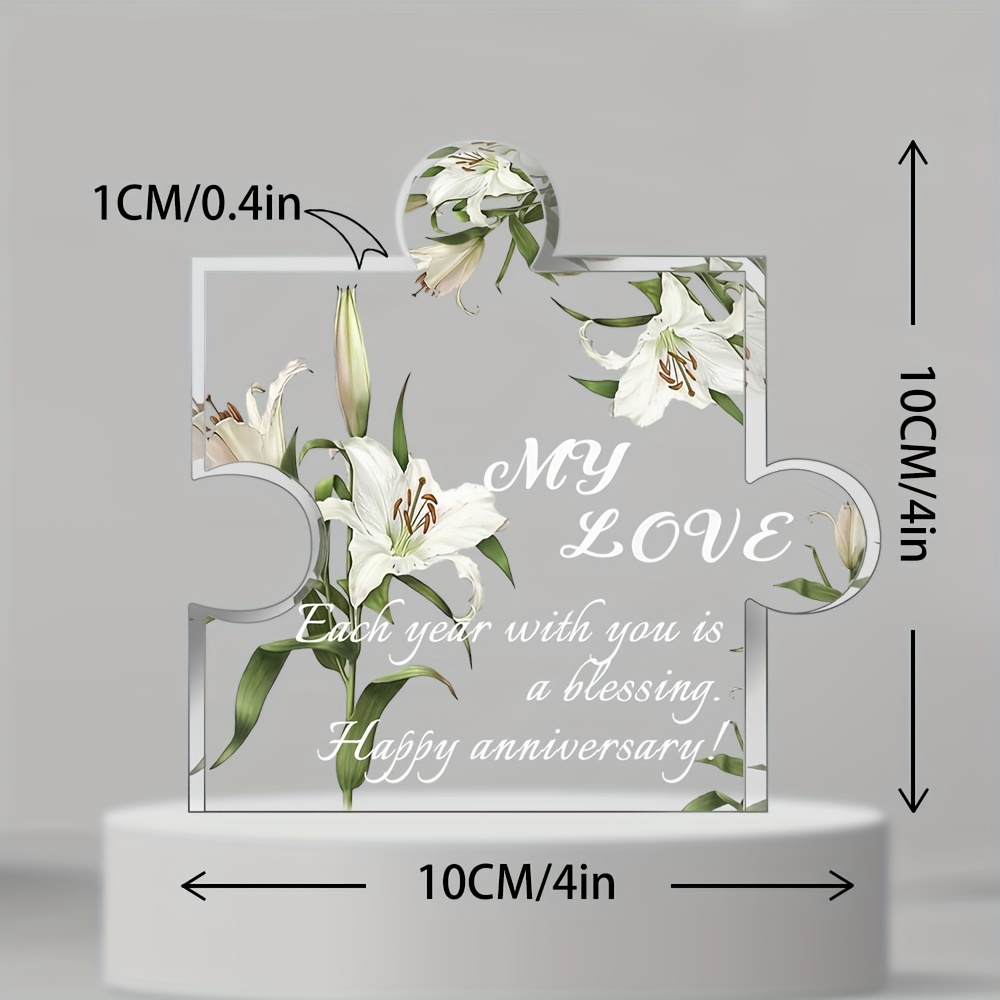 Acrylic Exquisite Flower Puzzle Decorative Gifts For Mom - Temu