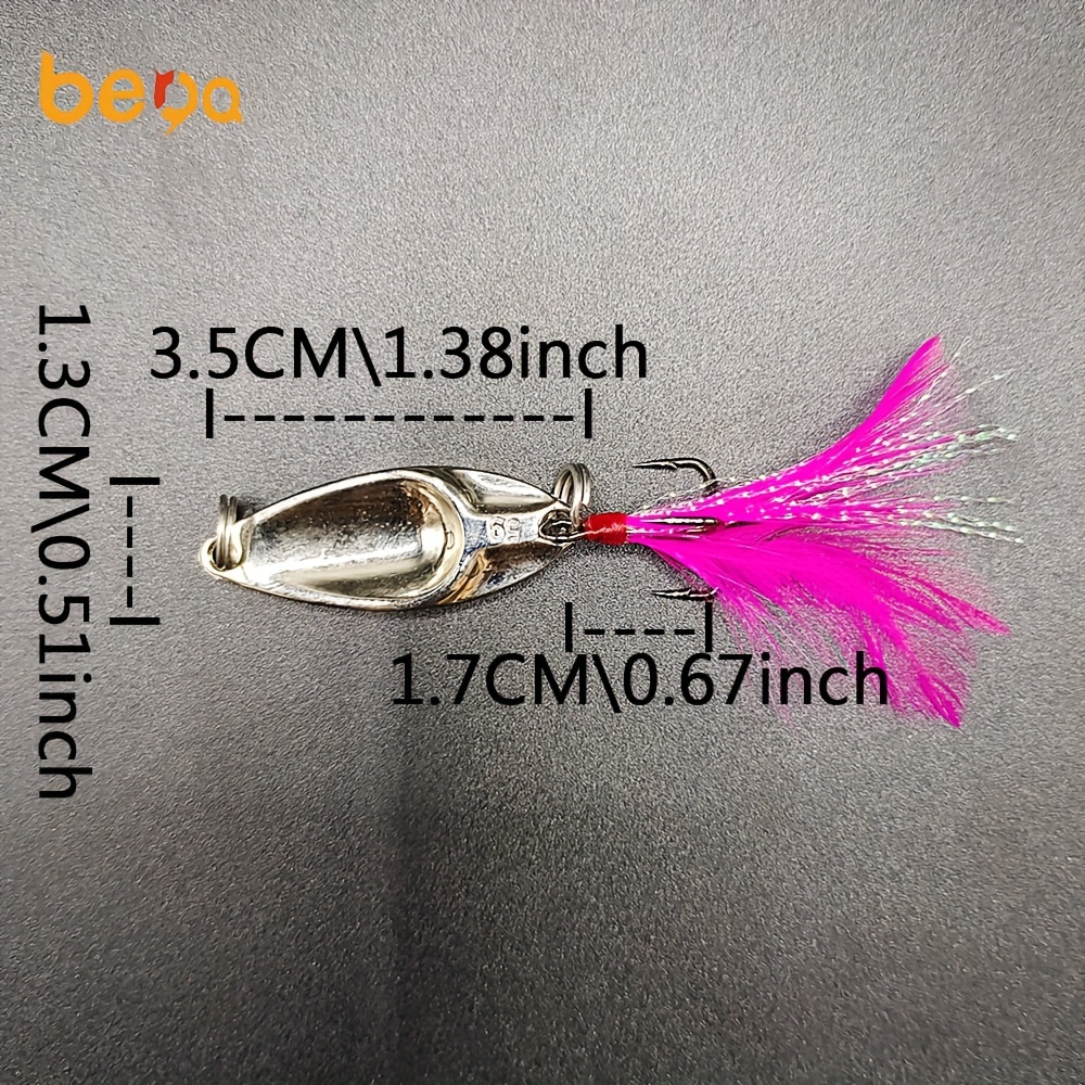 Hard Fishing Lures Gold Metal Casting Fishing Spoons with Treble