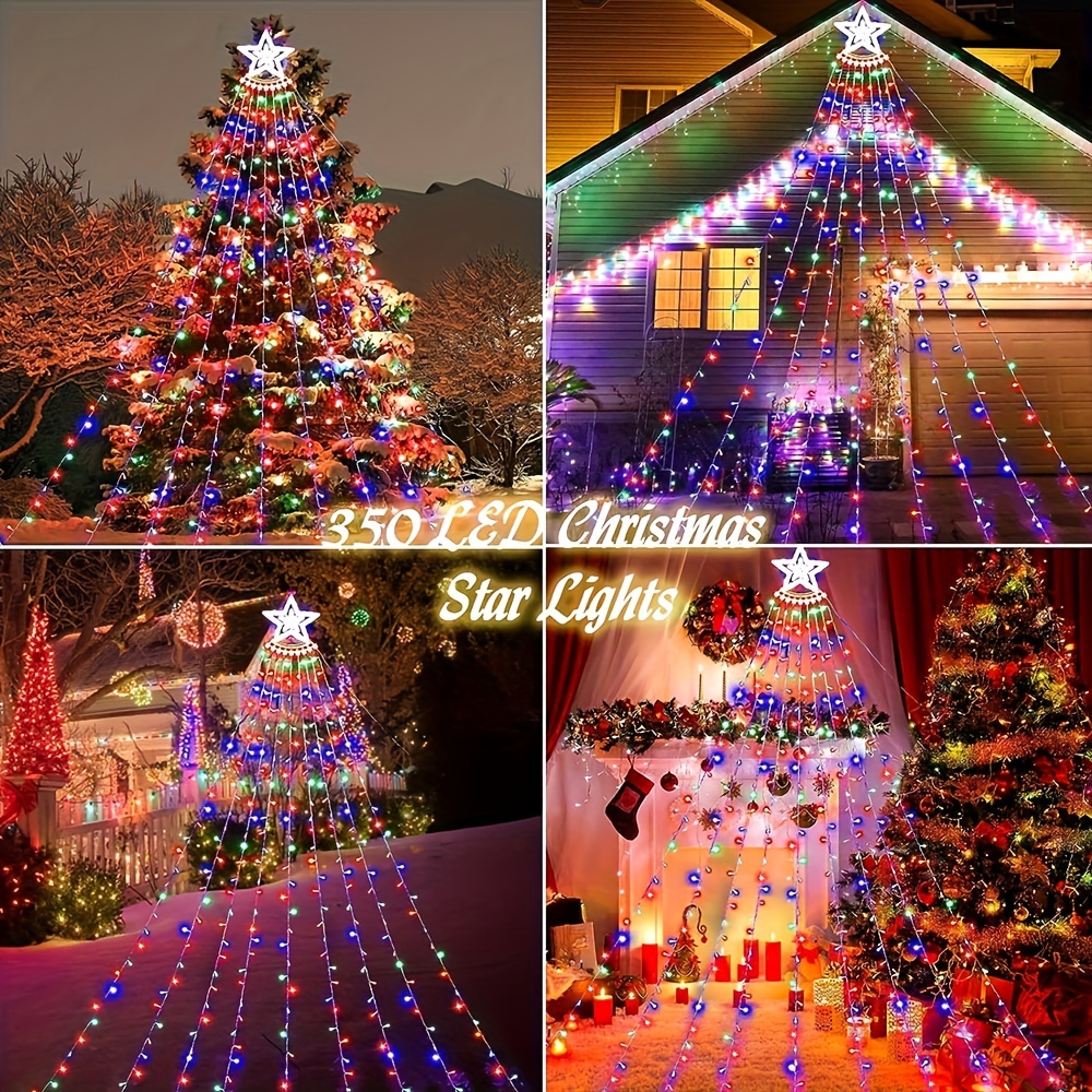 192 Led Warm White Christmas Solar Mesh Lights Christmas - Temu