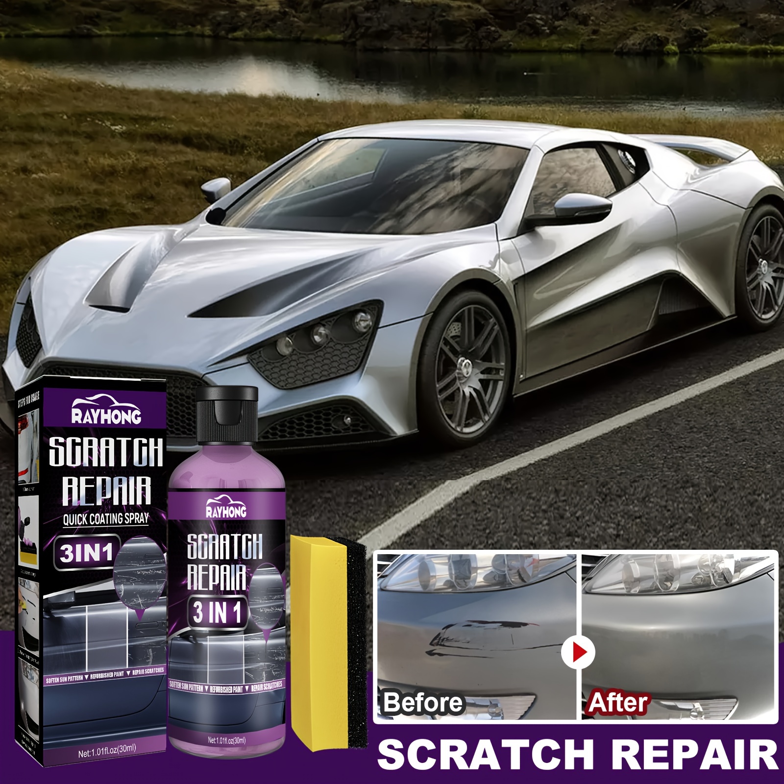 Complete Car Care Set: Repair Scratches De mark Polish Auto - Temu
