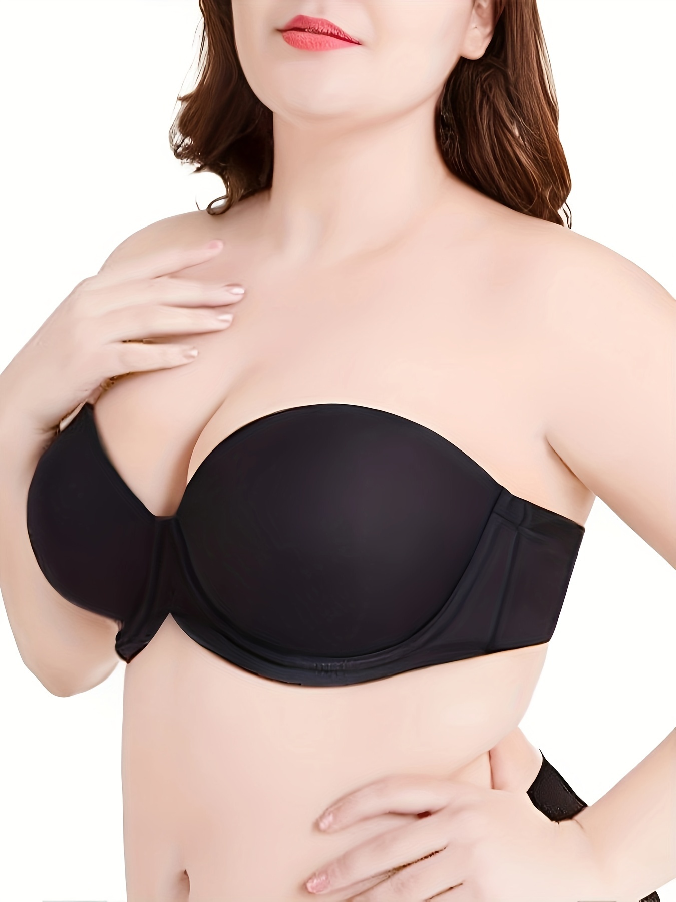 Full Support Non-Slip Convertible Bandeau Bra Women Invisible Lifting  Strapless Bras Underwired Removable Straps Plus Size Cup