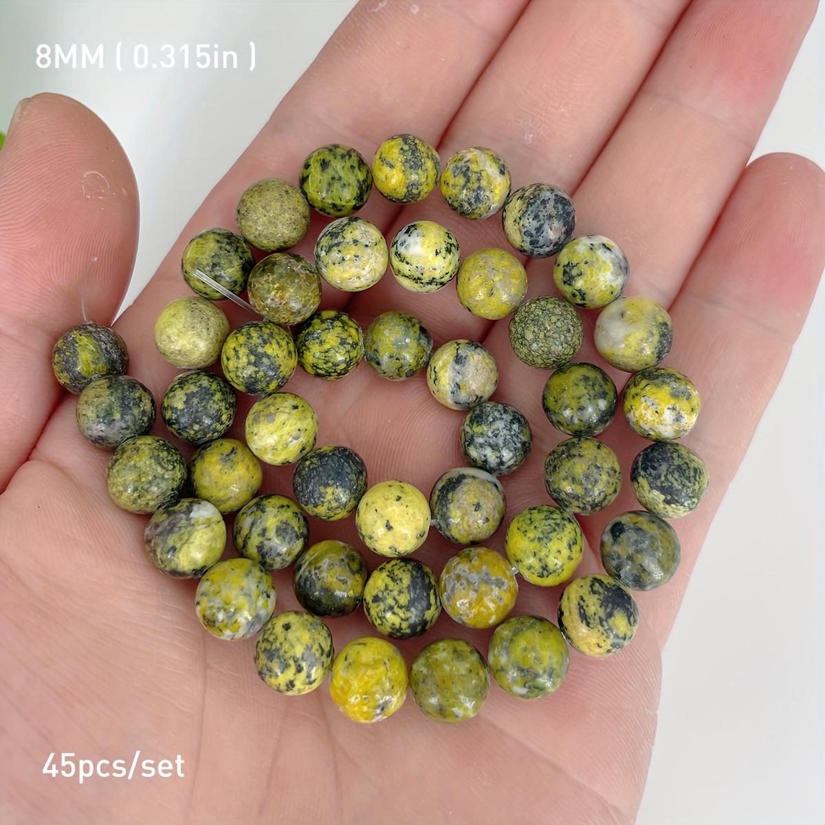 Image of 6/8/10mm Natural Grass Lemon Round Spacer Beads, Diy For Bracelet Earrings Jewelry Making, Beads For Bracelet Making