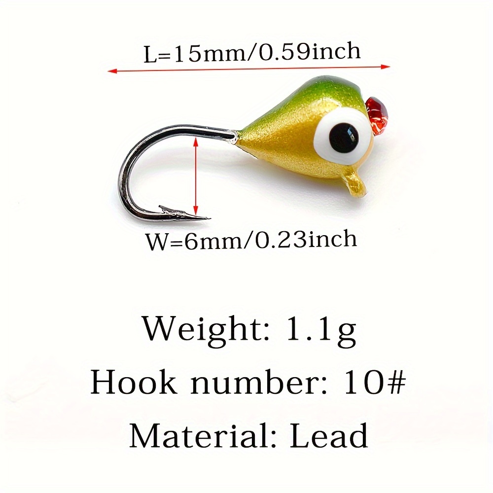 25pcs/box Ice Fishing Jigs, Mini Lead Head Hook, VIB * Bait, Ice Fishing  Tackle