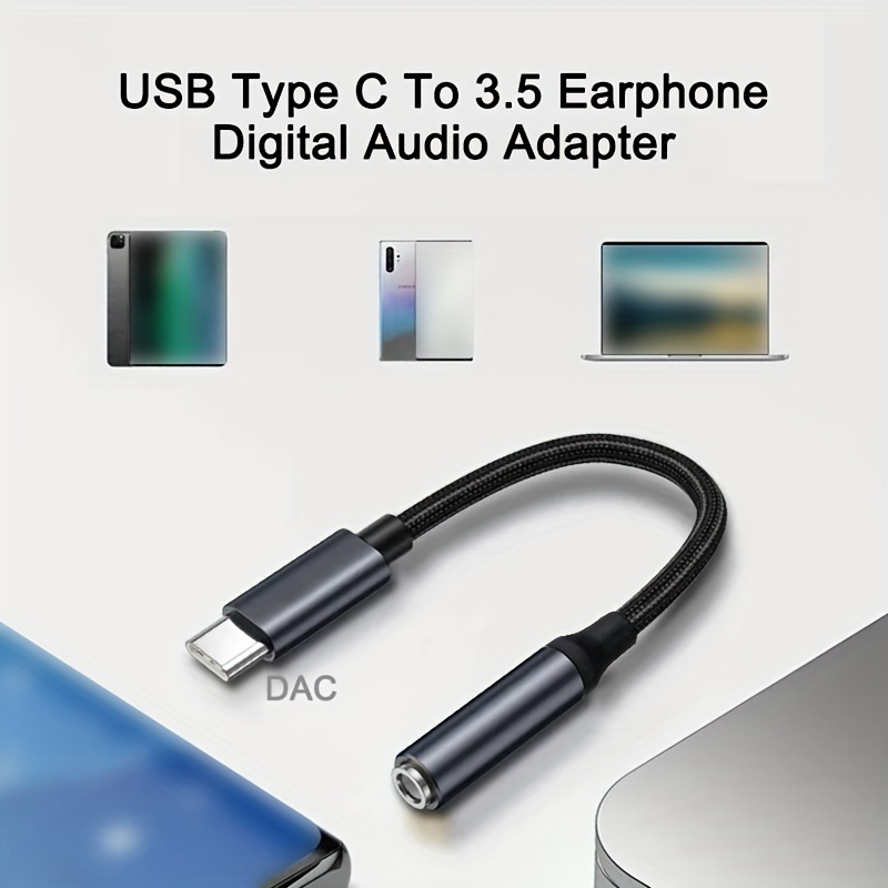 Cable auxiliar USB-C a cable de audio de 0.138 pulgadas, adaptador auxiliar  estéreo para automóvil, cable de altavoz compatible con OnePlus 7T, Pro 5G