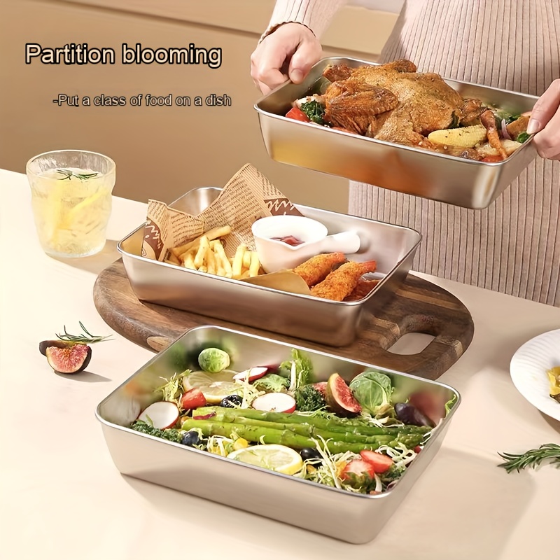 Stainless Steel Rectangular Baking Sheet, Tiramisu Deep Baking Pan, Kitchen  Baking Supplies, - Temu
